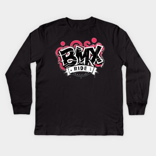BMX Ride Graffiti for Men Women Kids and Bike Riders Kids Long Sleeve T-Shirt